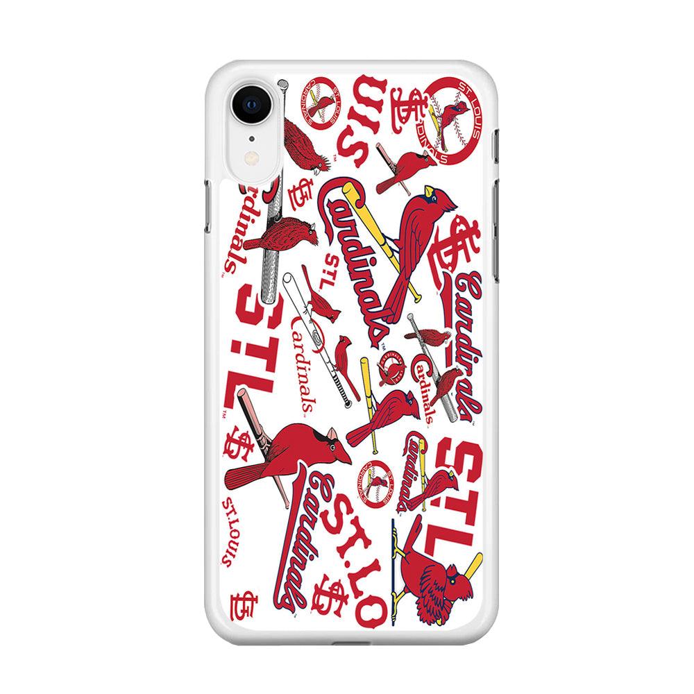 Baseball St. Louis Cardinals MLB 001 iPhone XR Case-Rubber / White (2D Case)-Xtracase