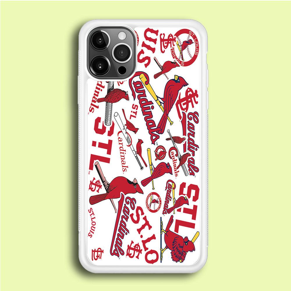 Baseball St. Louis Cardinals MLB 001 iPhone 12 Pro Case-Rubber / White (2D Case)-Xtracase