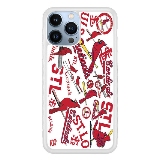 Baseball St. Louis Cardinals MLB 001 iPhone 13 Pro Max Case-Rubber / White (2D Case)-Xtracase