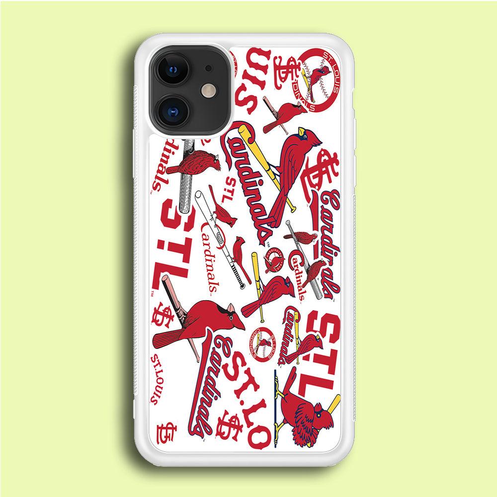 Baseball St. Louis Cardinals MLB 001 iPhone 12 Mini Case-Rubber / White (2D Case)-Xtracase