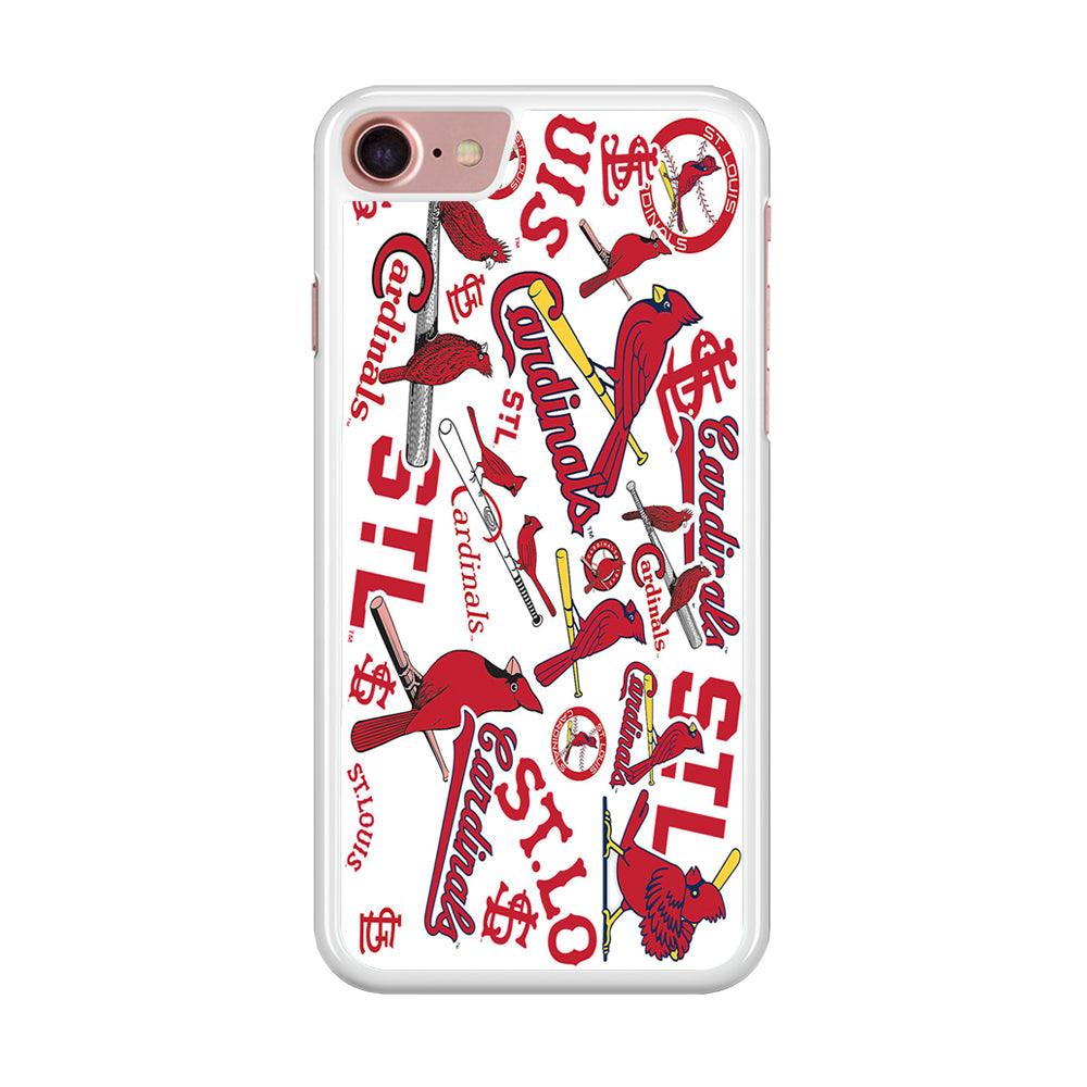 Baseball St. Louis Cardinals MLB 001 iPhone 7 Case-Rubber / White (2D Case)-Xtracase