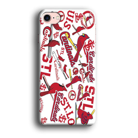 Baseball St. Louis Cardinals MLB 001 iPhone 8 Case-Plastic / Full Wrap (3D Case)-Xtracase