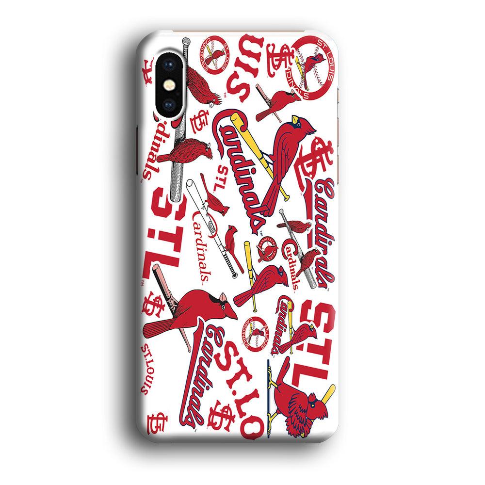 Baseball St. Louis Cardinals MLB 001 iPhone Xs Max Case-Plastic / Full Wrap (3D Case)-Xtracase