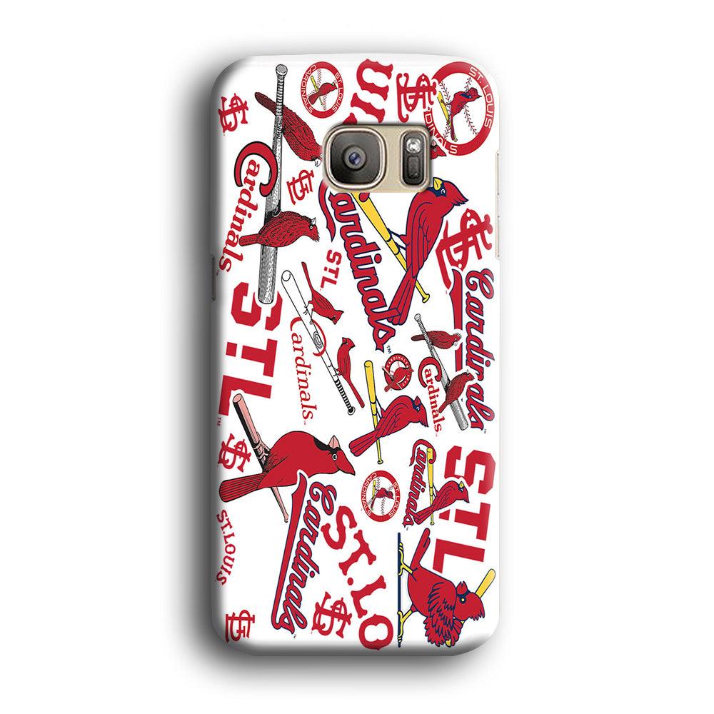 Baseball St. Louis Cardinals MLB 001 Samsung Galaxy S7 Edge Case-Plastic / Full Wrap (3D Case)-Xtracase