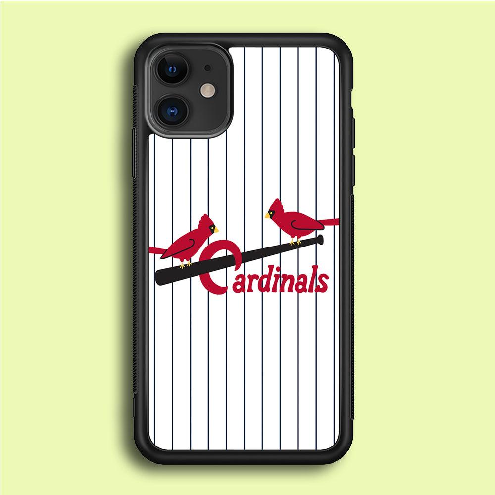 Baseball St. Louis Cardinals MLB 002 iPhone 12 Mini Case-Rubber / Black (2D Case)-Xtracase