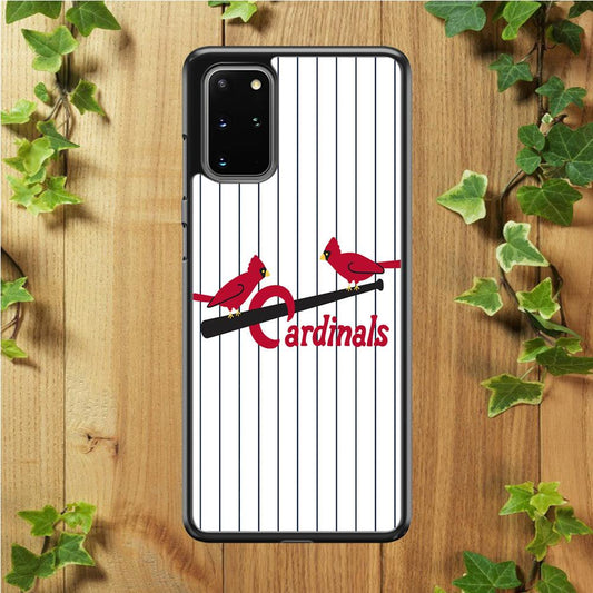 Baseball St. Louis Cardinals MLB 002 Samsung Galaxy S20 Plus Case-Rubber / White (2D Case)-Xtracase