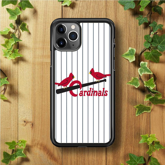 Baseball St. Louis Cardinals MLB 002 iPhone 11 Pro Max Case-Rubber / Black (2D Case)-Xtracase