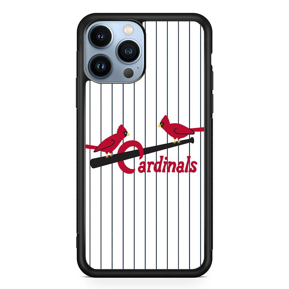 Baseball St. Louis Cardinals MLB 002 iPhone 13 Pro Max Case-Rubber / Black (2D Case)-Xtracase