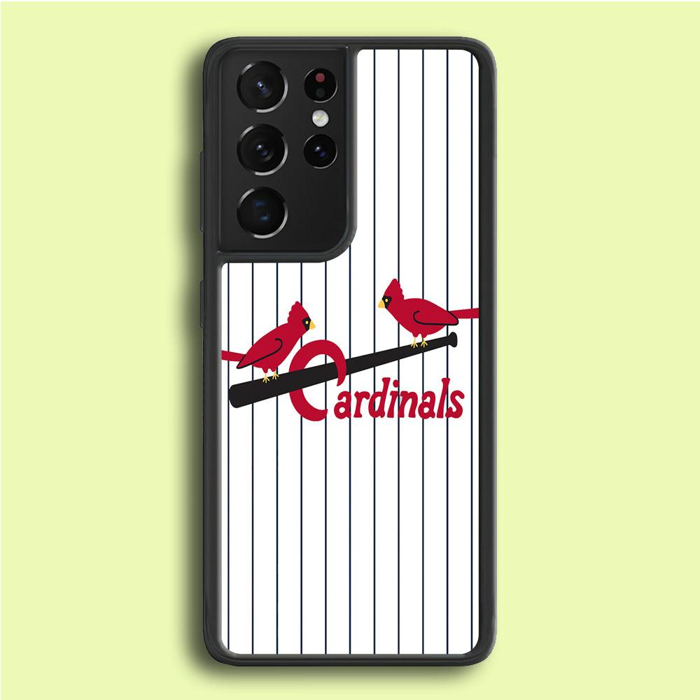 Baseball St. Louis Cardinals MLB 002 Samsung Galaxy S21 Ultra Case-Rubber / Black (2D Case)-Xtracase