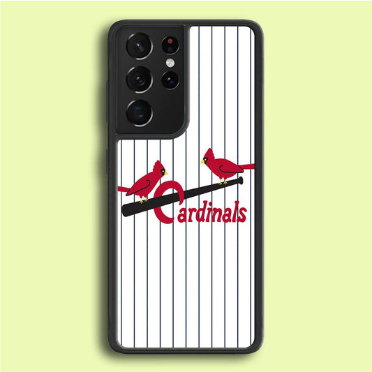 Baseball St. Louis Cardinals MLB 002 Samsung Galaxy S21 Ultra Case-Rubber / Black (2D Case)-Xtracase