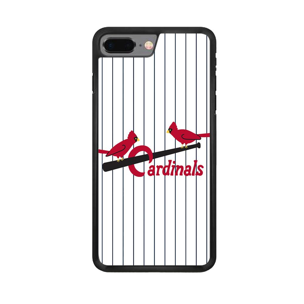 Baseball St. Louis Cardinals MLB 002 iPhone 8 Plus Case-Rubber / Black (2D Case)-Xtracase