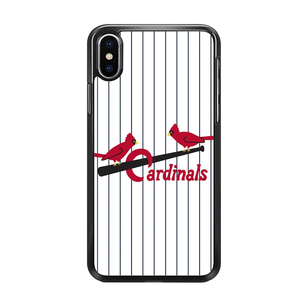 Baseball St. Louis Cardinals MLB 002 iPhone Xs Case-Rubber / Black (2D Case)-Xtracase