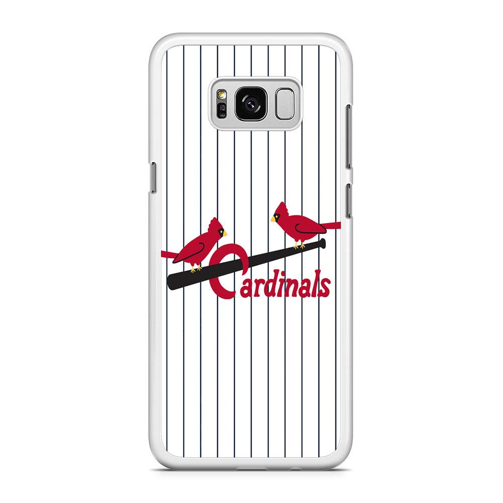 Baseball St. Louis Cardinals MLB 002 Samsung Galaxy S8 Case-Rubber / White (2D Case)-Xtracase