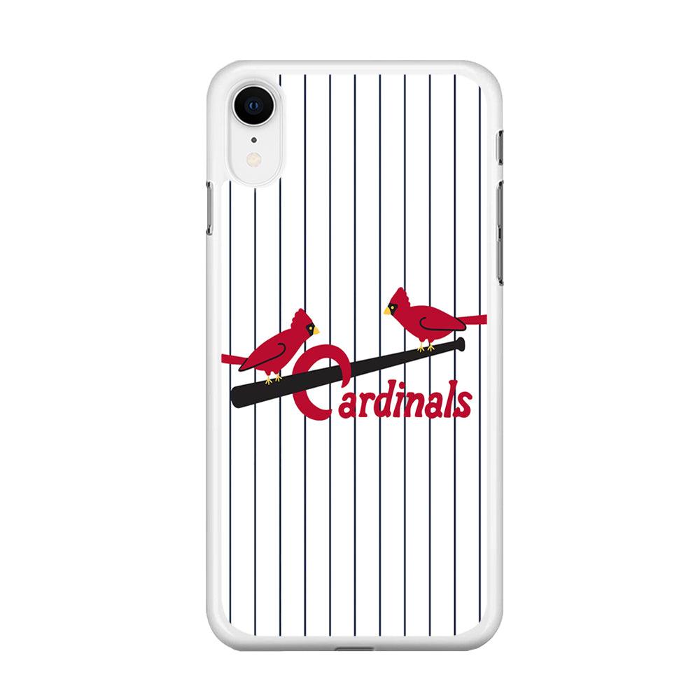 Baseball St. Louis Cardinals MLB 002 iPhone XR Case-Rubber / White (2D Case)-Xtracase
