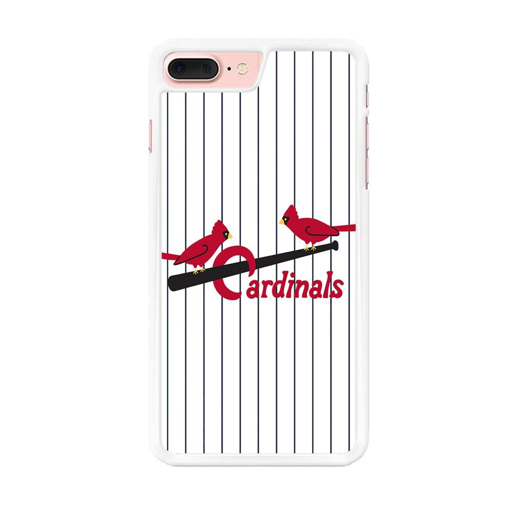 Baseball St. Louis Cardinals MLB 002 iPhone 7 Plus Case-Rubber / White (2D Case)-Xtracase