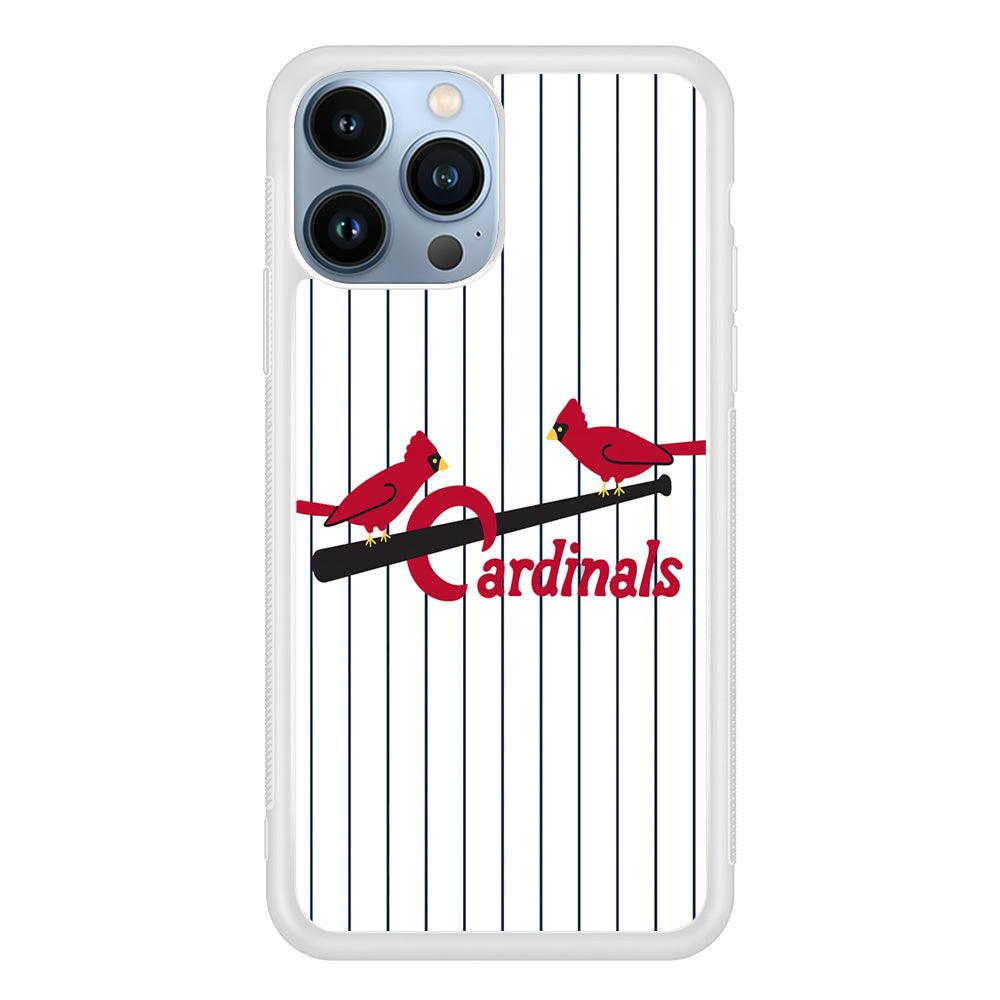 Baseball St. Louis Cardinals MLB 002 iPhone 13 Pro Max Case-Rubber / White (2D Case)-Xtracase