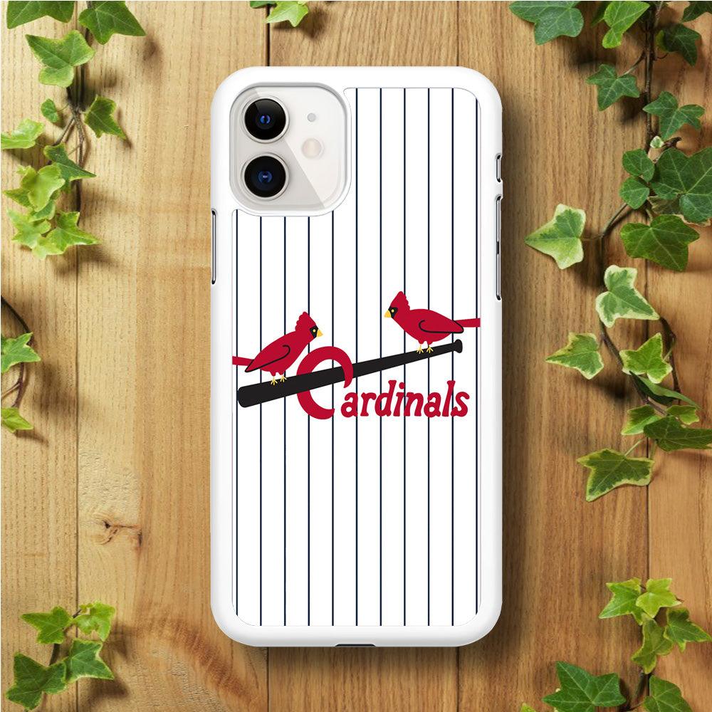 Baseball St. Louis Cardinals MLB 002 iPhone 11 Case-Rubber / White (2D Case)-Xtracase