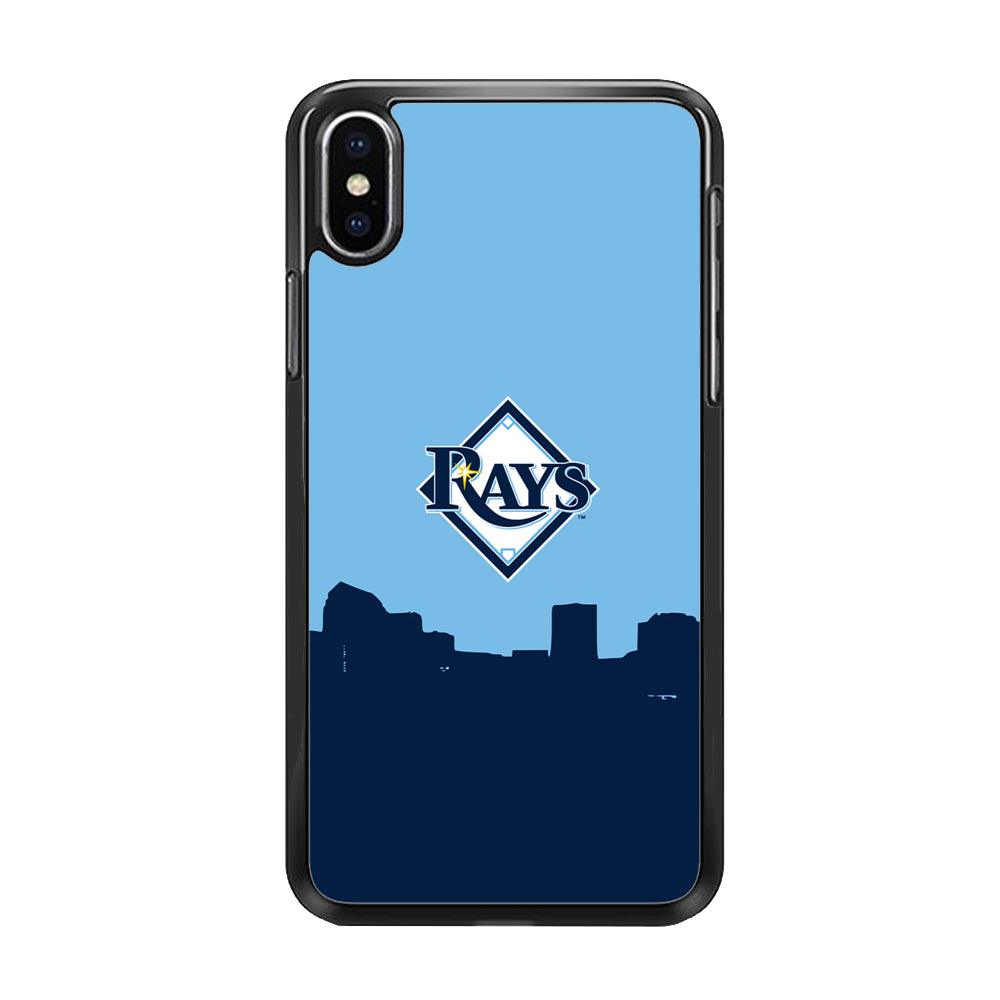 Baseball Tampa Bay Rays MLB 001 iPhone Xs Max Case-Rubber / Black (2D Case)-Xtracase