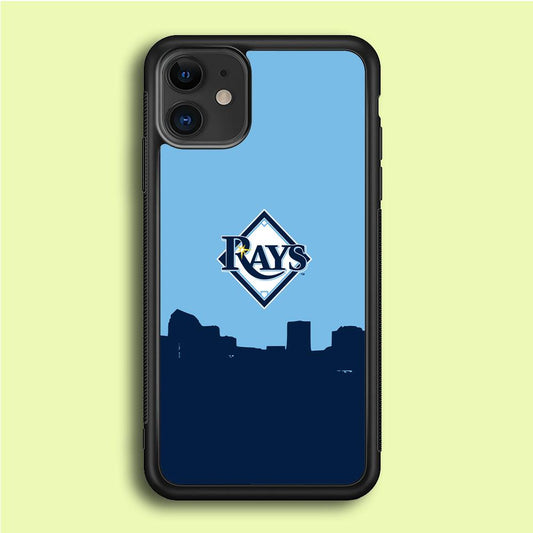 Baseball Tampa Bay Rays MLB 001 iPhone 12 Mini Case-Rubber / Black (2D Case)-Xtracase