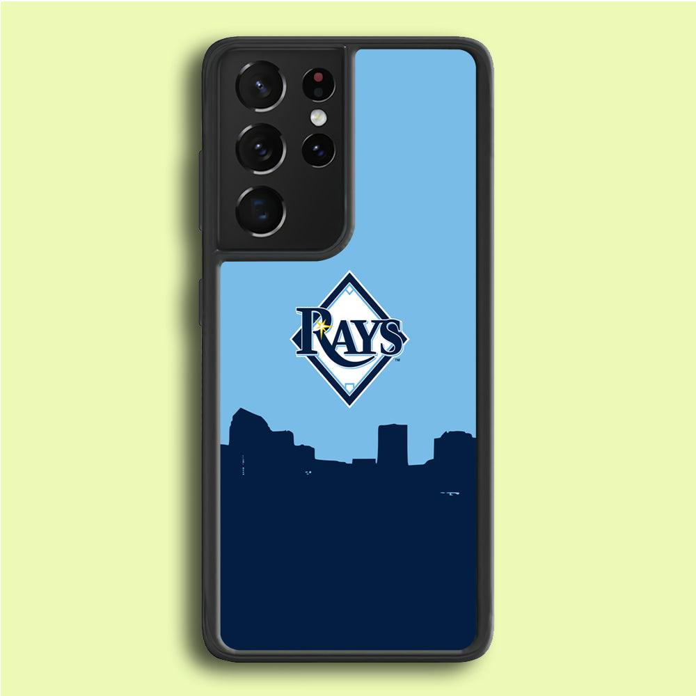 Baseball Tampa Bay Rays MLB 001 Samsung Galaxy S21 Ultra Case-Rubber / Black (2D Case)-Xtracase