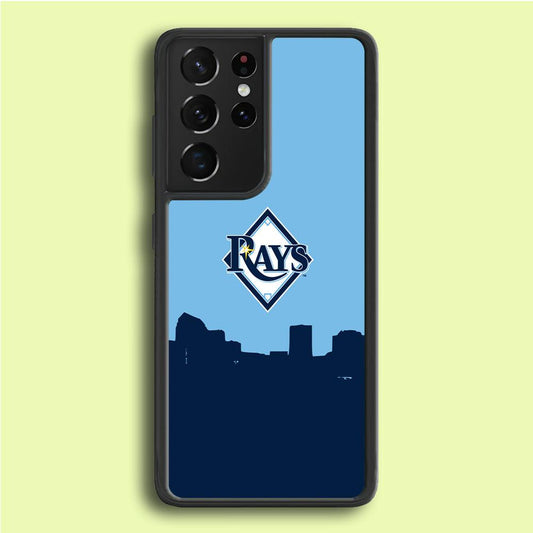 Baseball Tampa Bay Rays MLB 001 Samsung Galaxy S21 Ultra Case-Rubber / Black (2D Case)-Xtracase