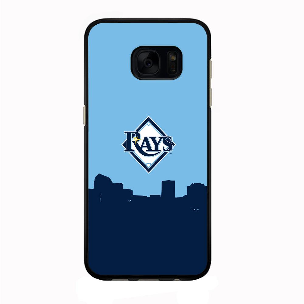 Baseball Tampa Bay Rays MLB 001 Samsung Galaxy S7 Edge Case-Rubber / Black (2D Case)-Xtracase