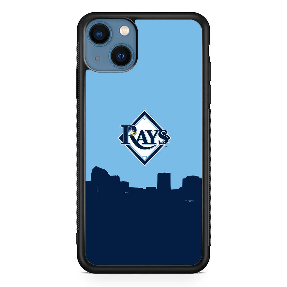Baseball Tampa Bay Rays MLB 001 iPhone 13 Mini Case-Rubber / Black (2D Case)-Xtracase