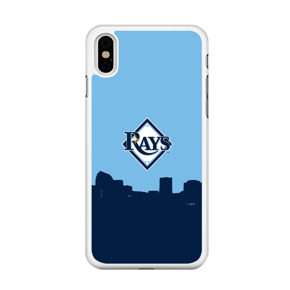 Baseball Tampa Bay Rays MLB 001 iPhone Xs Case-Rubber / White (2D Case)-Xtracase