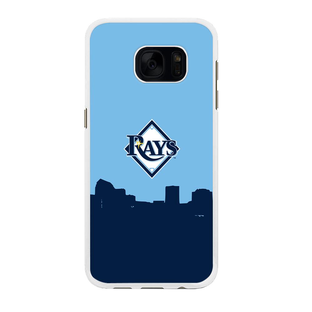 Baseball Tampa Bay Rays MLB 001 Samsung Galaxy S7 Edge Case-Rubber / White (2D Case)-Xtracase