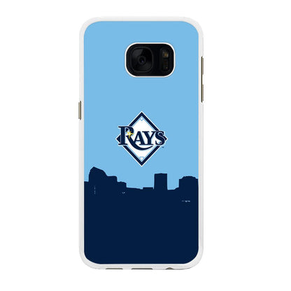 Baseball Tampa Bay Rays MLB 001 Samsung Galaxy S7 Edge Case-Rubber / White (2D Case)-Xtracase