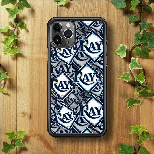 Baseball Tampa Bay Rays MLB 002 iPhone 11 Pro Case-Rubber / Black (2D Case)-Xtracase