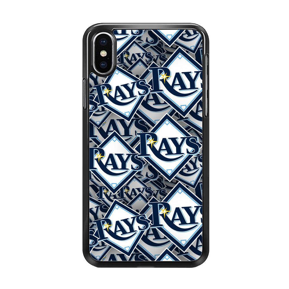 Baseball Tampa Bay Rays MLB 002 iPhone Xs Max Case-Rubber / Black (2D Case)-Xtracase