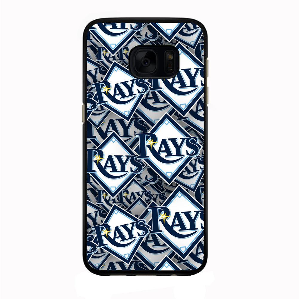 Baseball Tampa Bay Rays MLB 002 Samsung Galaxy S7 Edge Case-Rubber / Black (2D Case)-Xtracase