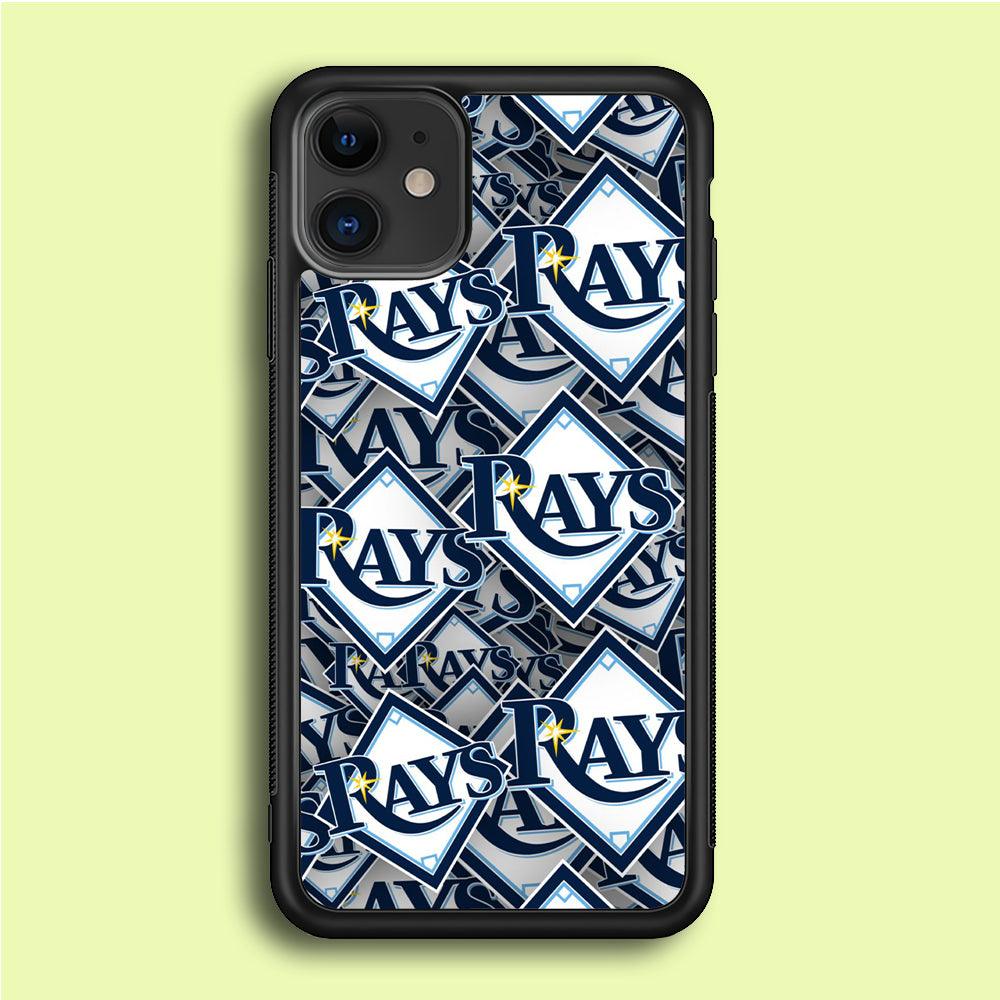 Baseball Tampa Bay Rays MLB 002 iPhone 12 Mini Case-Rubber / Black (2D Case)-Xtracase