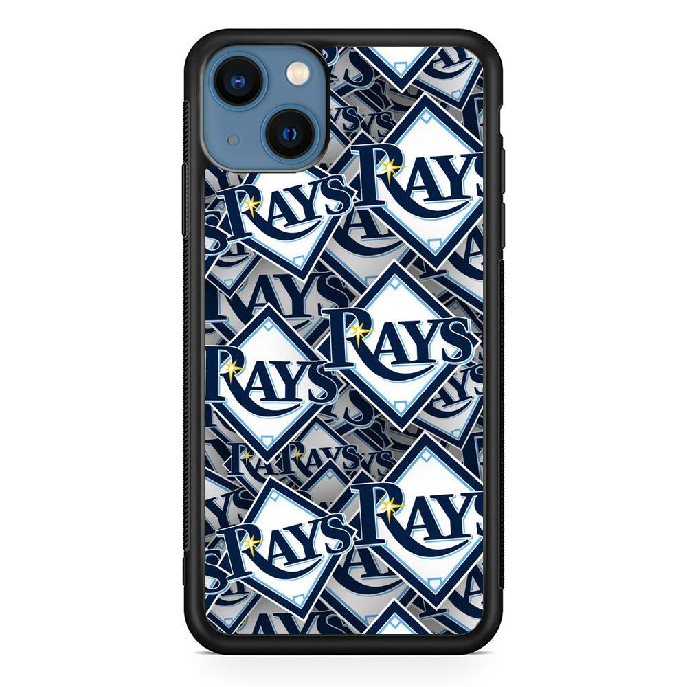 Baseball Tampa Bay Rays MLB 002 iPhone 13 Mini Case-Rubber / Black (2D Case)-Xtracase