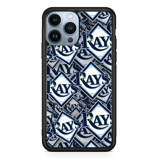 Baseball Tampa Bay Rays MLB 002 iPhone 13 Pro Max Case-Rubber / Black (2D Case)-Xtracase