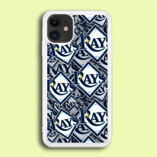Baseball Tampa Bay Rays MLB 002 iPhone 12 Mini Case-Rubber / White (2D Case)-Xtracase