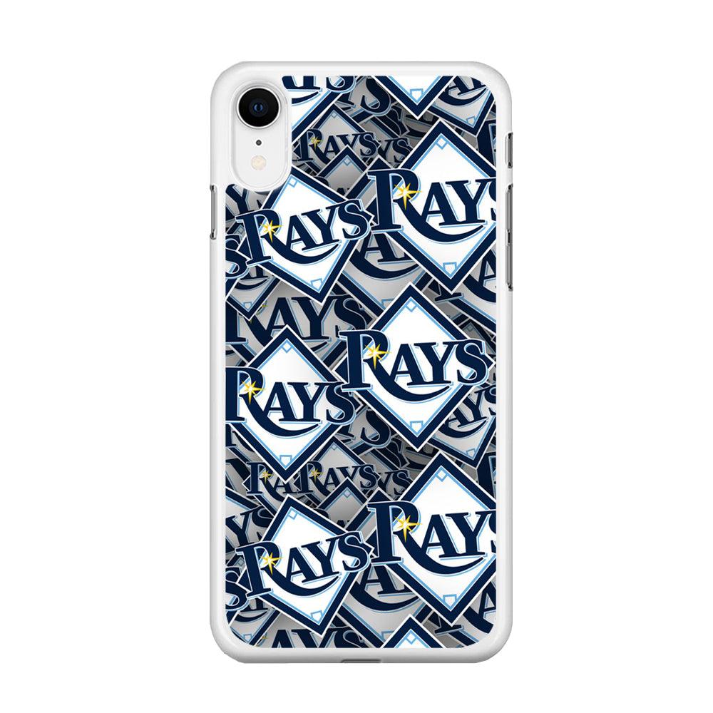 Baseball Tampa Bay Rays MLB 002 iPhone XR Case-Rubber / White (2D Case)-Xtracase
