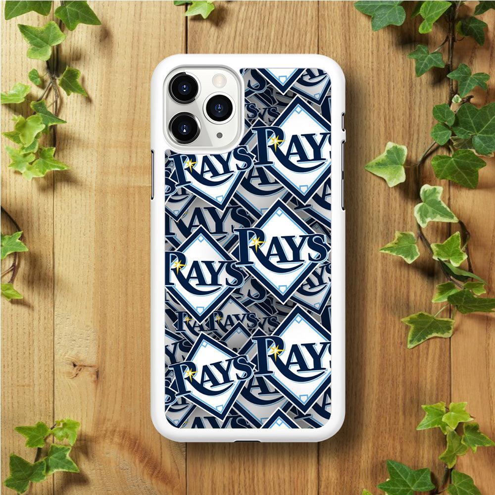 Baseball Tampa Bay Rays MLB 002 iPhone 11 Pro Max Case-Rubber / White (2D Case)-Xtracase