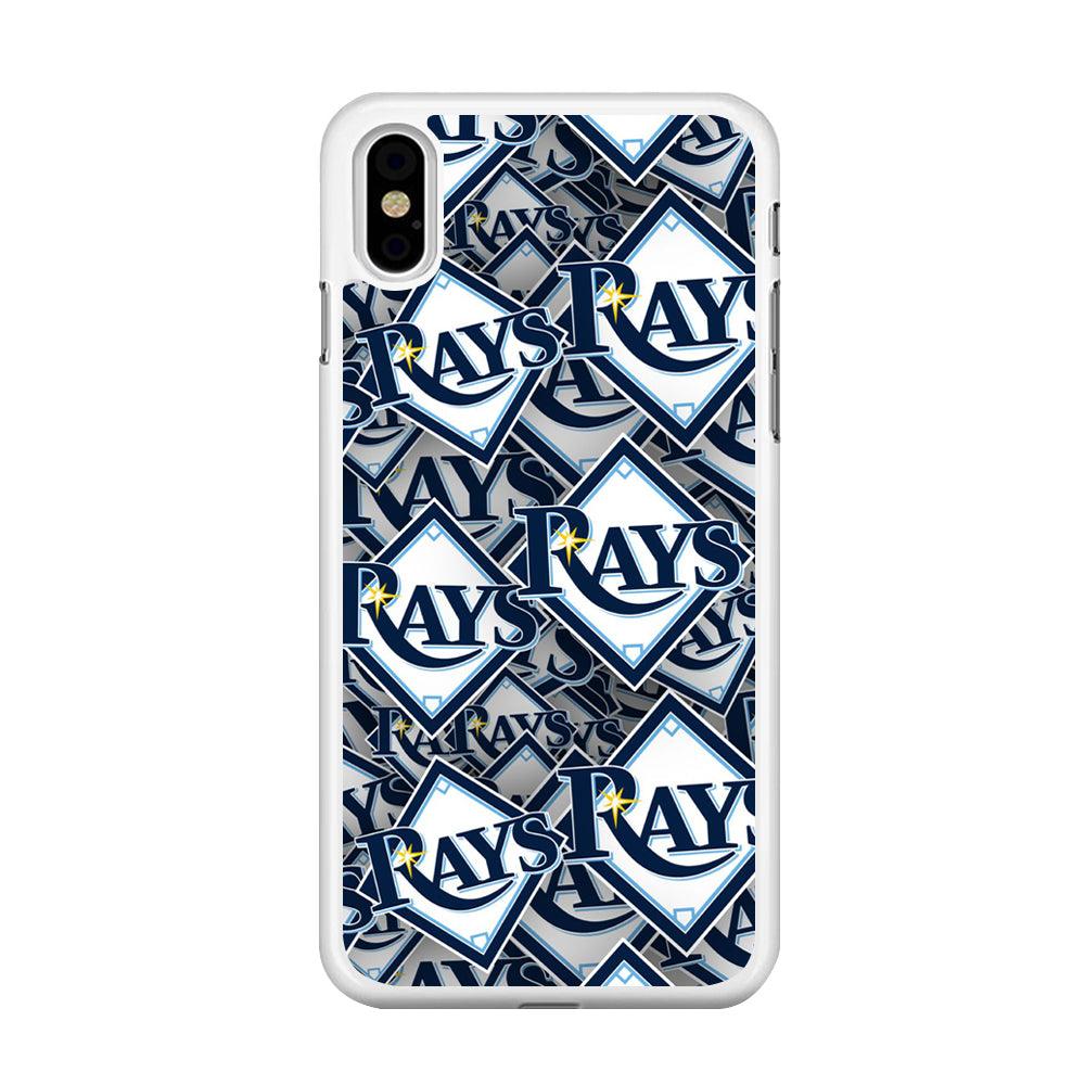 Baseball Tampa Bay Rays MLB 002 iPhone Xs Max Case-Rubber / White (2D Case)-Xtracase