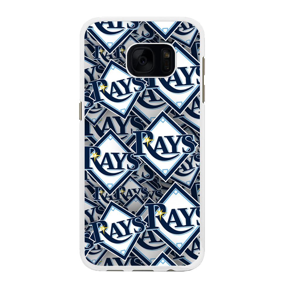 Baseball Tampa Bay Rays MLB 002 Samsung Galaxy S7 Edge Case-Rubber / White (2D Case)-Xtracase