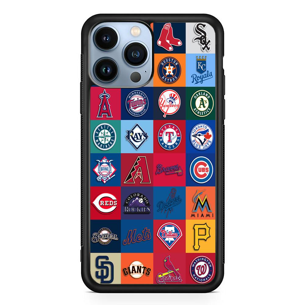 Baseball Teams MLB iPhone 13 Pro Case-Rubber / Black (2D Case)-Xtracase