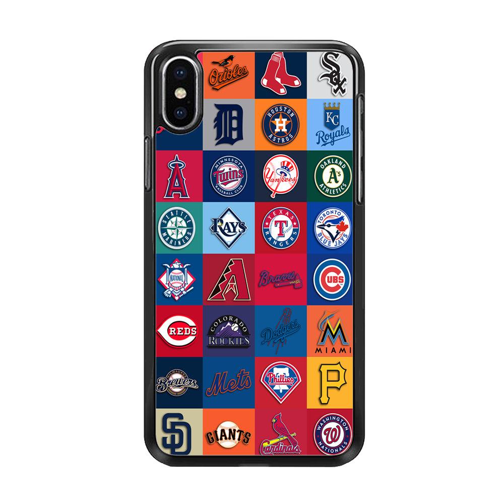 Baseball Teams MLB iPhone Xs Max Case-Rubber / Black (2D Case)-Xtracase