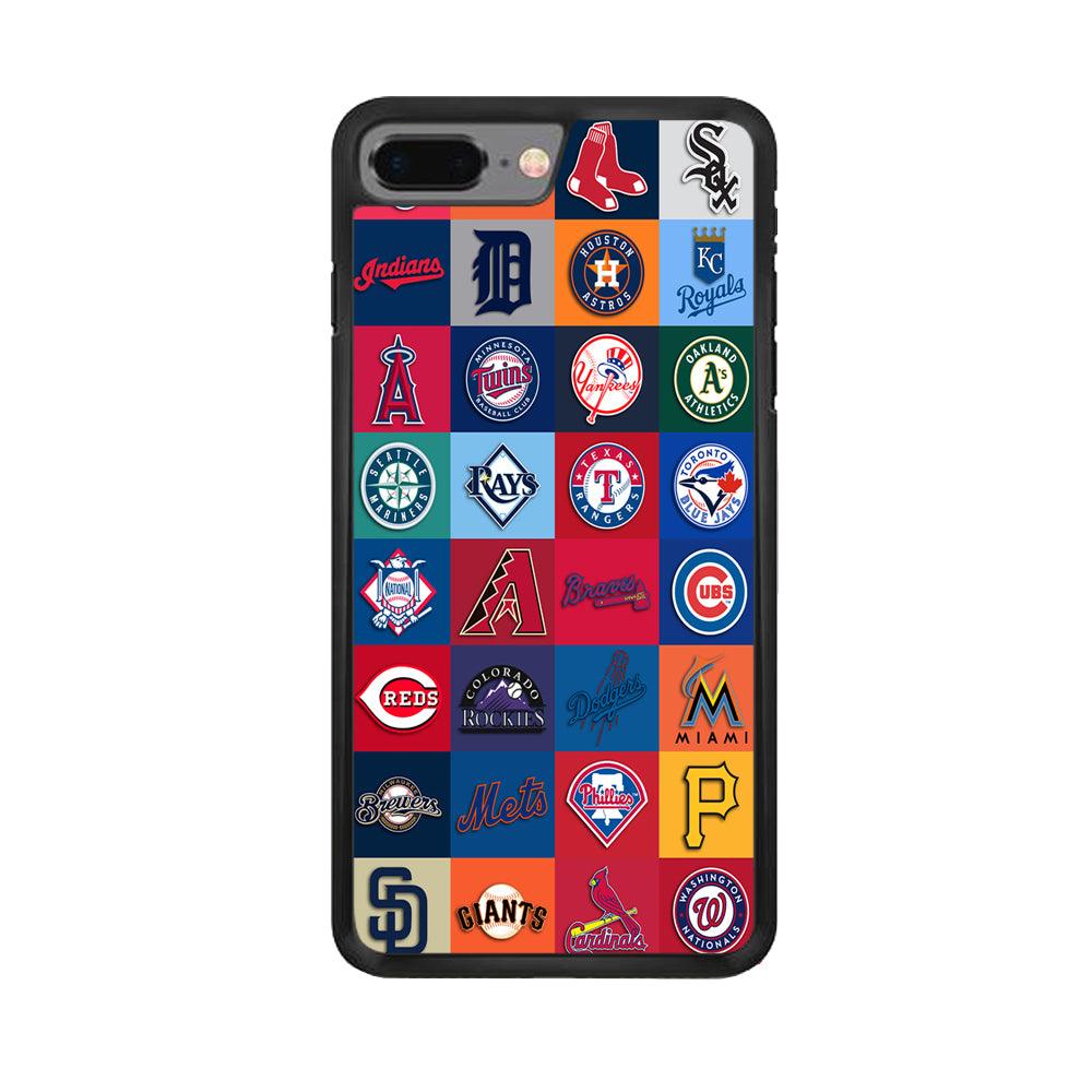 Baseball Teams MLB iPhone 8 Plus Case-Rubber / Black (2D Case)-Xtracase