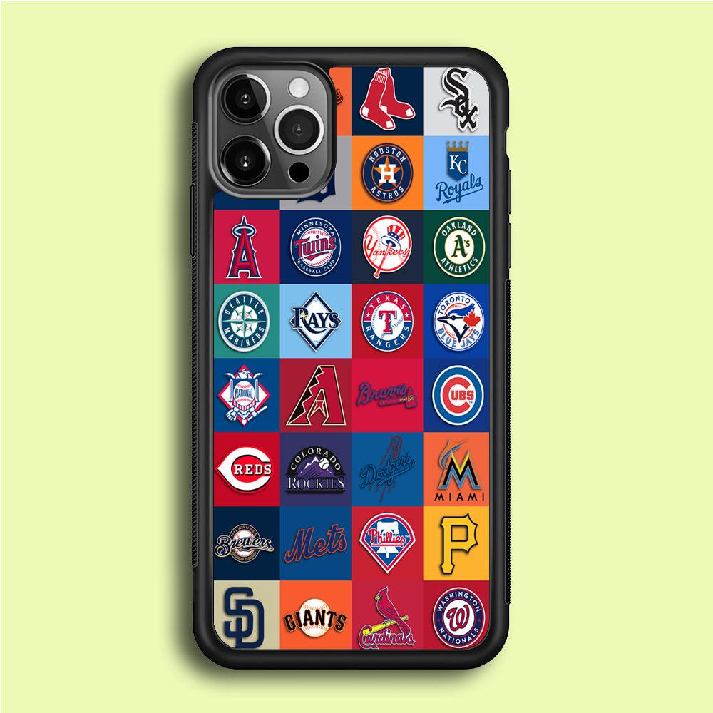 Baseball Teams MLB iPhone 12 Pro Case-Rubber / Black (2D Case)-Xtracase