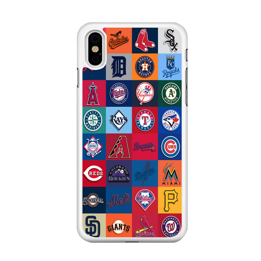 Baseball Teams MLB iPhone Xs Max Case-Rubber / White (2D Case)-Xtracase