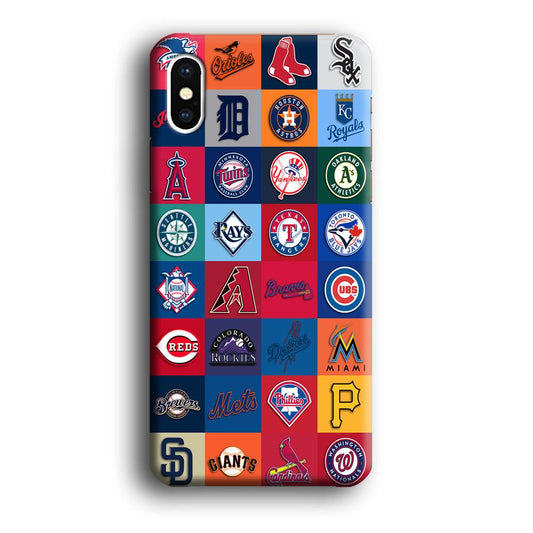 Baseball Teams MLB iPhone Xs Case-Plastic / Full Wrap (3D Case)-Xtracase