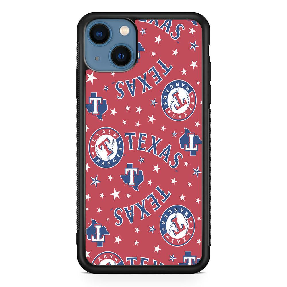 Baseball Texas Rangers MLB 001 iPhone 13 Mini Case-Rubber / Black (2D Case)-Xtracase