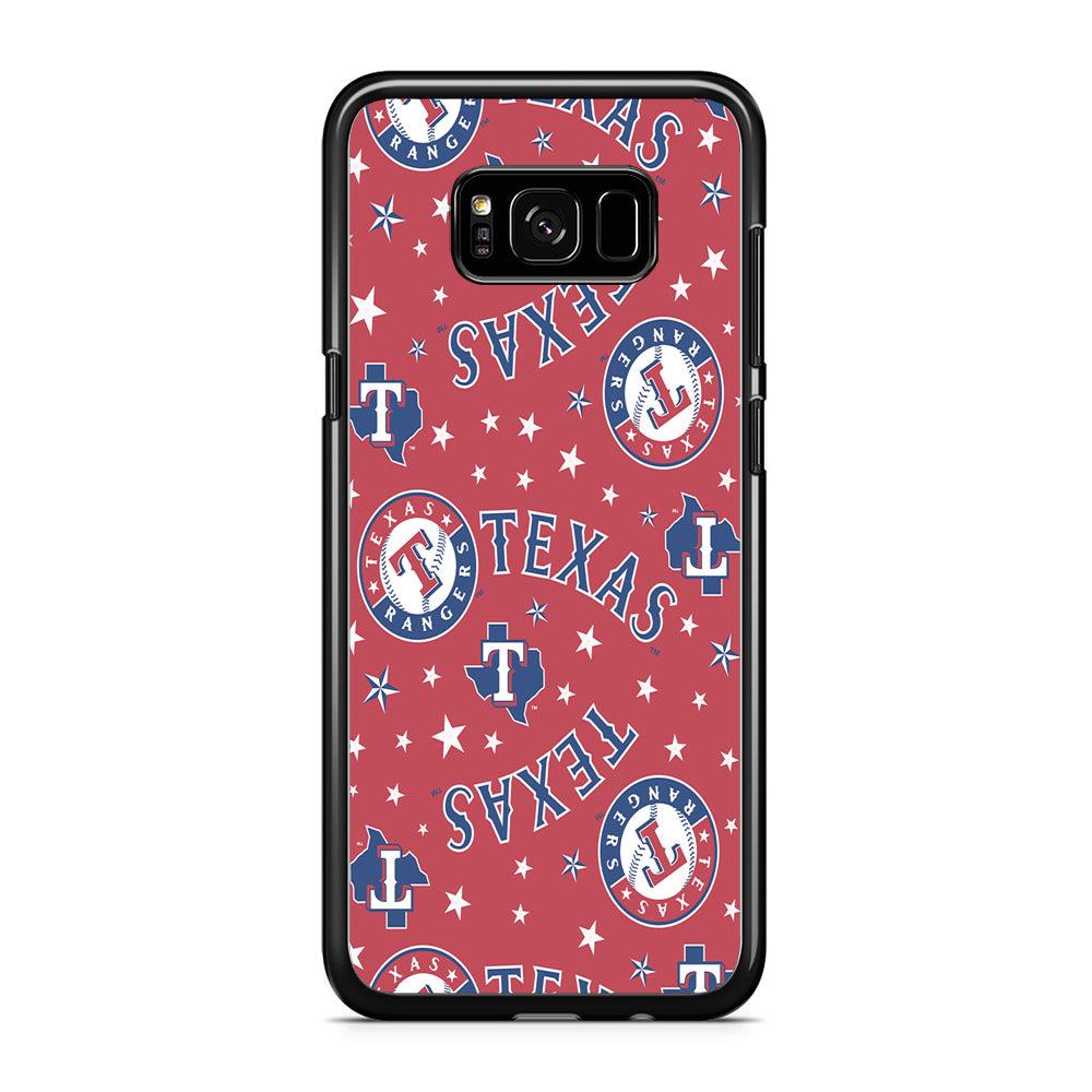 Baseball Texas Rangers MLB 001 Samsung Galaxy S8 Case-Rubber / Black (2D Case)-Xtracase