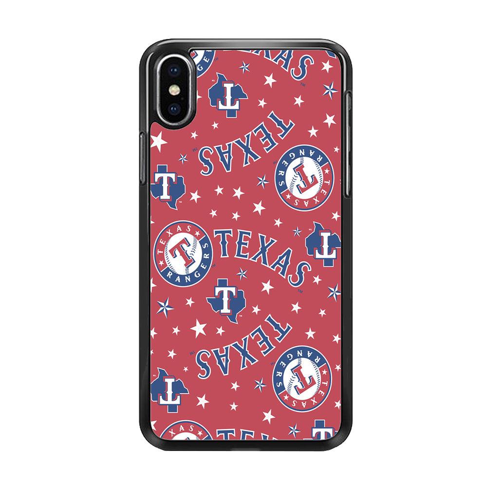 Baseball Texas Rangers MLB 001 iPhone X Case-Rubber / Black (2D Case)-Xtracase